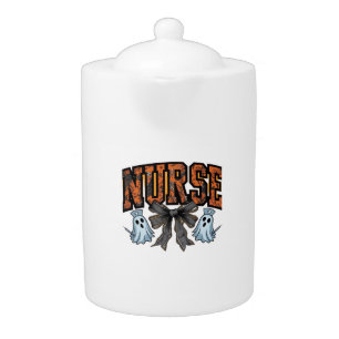 Halloween Nurse Scary Coquette Bow Classic T-Shirt Teapot