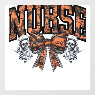 Halloween Nurse Scary Coquette Bow Classic T-Shirt Wall Decal