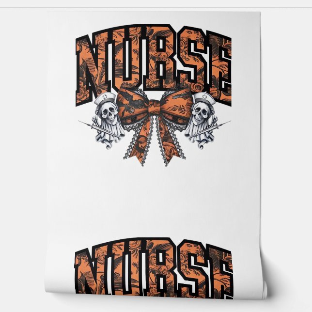 Halloween Nurse Scary Coquette Bow Classic T-Shirt Wallpaper (Unrolling)