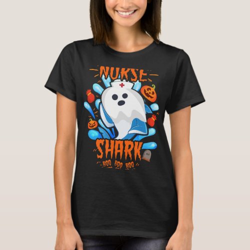 Halloween Nurse Shark Pumpkin Nurse Shark boo boo  T_Shirt
