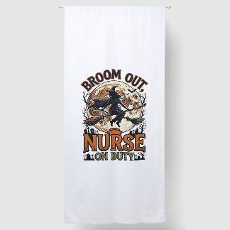 Halloween Nurse Shirt Funny Witch Broom Design_1 Blackout Curtains
