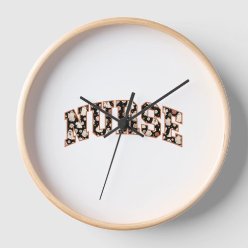 Halloween Nurse Shirt Spooky Nurse T_shirt School  Clock