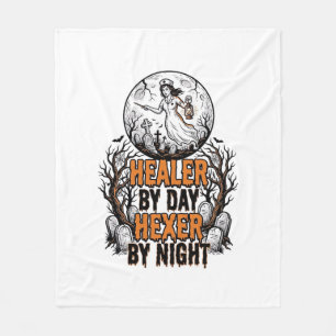 Halloween Nurse Shirt Vintage Engraving Spooky Nur Fleece Blanket