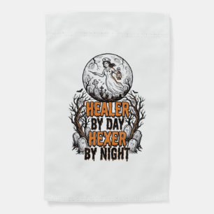 Halloween Nurse Shirt Vintage Engraving Spooky Nur Garden Flag