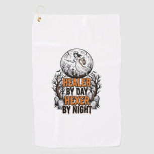 Halloween Nurse Shirt Vintage Engraving Spooky Nur Golf Towel