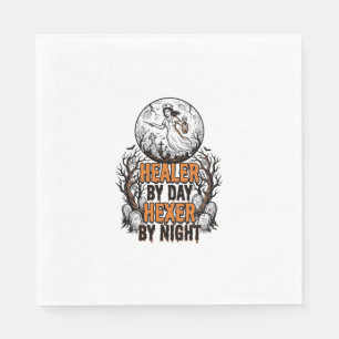 Halloween Nurse Shirt Vintage Engraving Spooky Nur Napkins