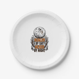 Halloween Nurse Shirt Vintage Engraving Spooky Nur Paper Plates