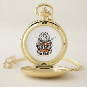 Halloween Nurse Shirt Vintage Engraving Spooky Nur Pocket Watch