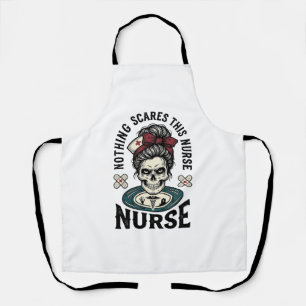 Halloween Nurse Shirt Vintage Skull Graphic_1 Apron