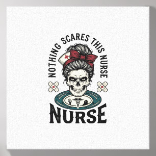 Halloween Nurse Shirt Vintage Skull Graphic_1 Canvas Photo Tile
