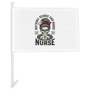 Halloween Nurse Shirt Vintage Skull Graphic_1 Car Flag