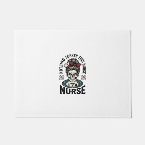 Halloween Nurse Shirt Vintage Skull Graphic_1 Doormat