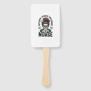 Halloween Nurse Shirt Vintage Skull Graphic_1 Hand Fan