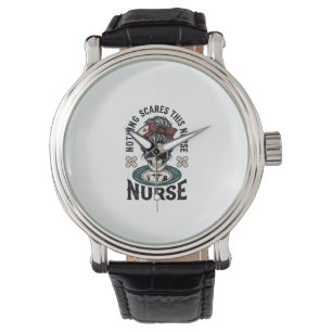 Halloween Nurse Shirt Vintage Skull Graphic_1 Watch