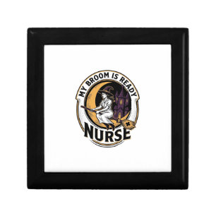Halloween Nurse Shirt Vintage Witch Broom Design_1 Gift Box