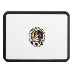 Halloween Nurse Shirt Vintage Witch Broom Design_1 Hitch Cover