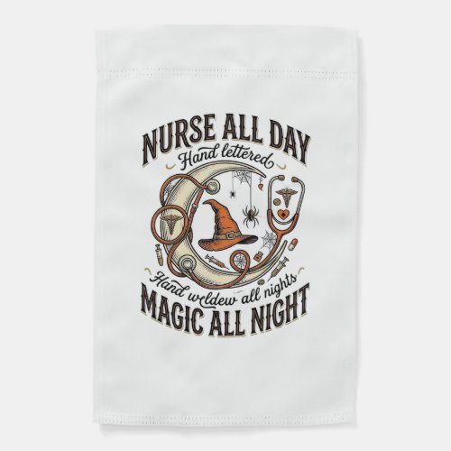Halloween Nurse Shirt Witchy Medical Night Shift_1 Garden Flag