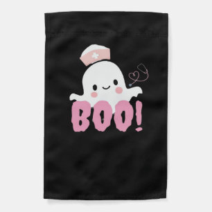 Halloween Nurse Shirts Women Boo! T-Shirt Ghost Nu Garden Flag