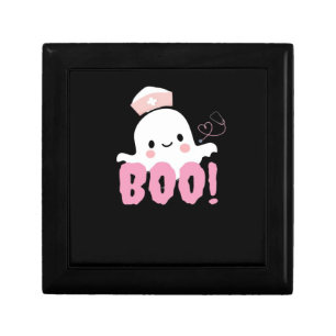 Halloween Nurse Shirts Women Boo! T-Shirt Ghost Nu Gift Box