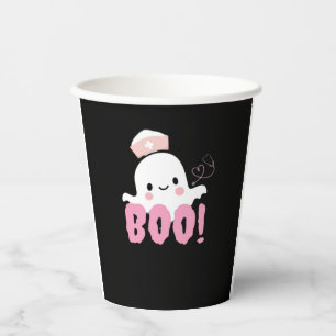 Halloween Nurse Shirts Women Boo! T-Shirt Ghost Nu Paper Cups