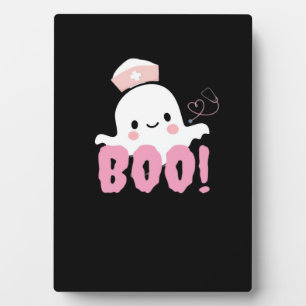 Halloween Nurse Shirts Women Boo! T-Shirt Ghost Nu Plaque