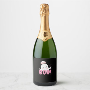 Halloween Nurse Shirts Women Boo! T-Shirt Ghost Nu Sparkling Wine Label