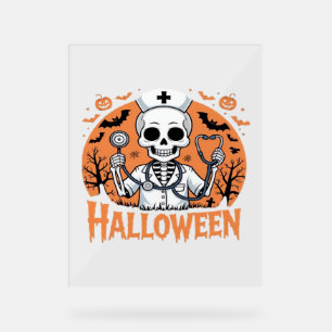 Halloween Nurse skeleton Essential T-Shirt_1 Acrylic Sign