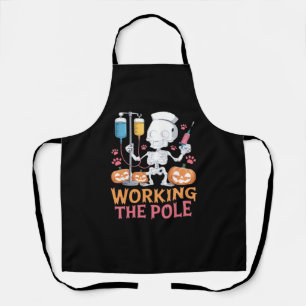 Halloween Nurse Skeleton Funny Joke Essential T-Sh Apron