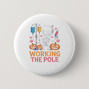 Halloween Nurse Skeleton Funny Joke Essential T-Sh Button