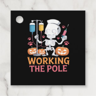 Halloween Nurse Skeleton Funny Joke Essential T-Sh Favor Tags
