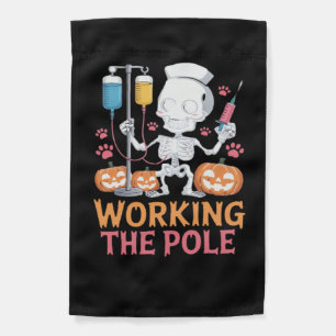Halloween Nurse Skeleton Funny Joke Essential T-Sh Garden Flag
