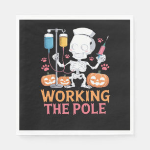 Halloween Nurse Skeleton Funny Joke Essential T-Sh Napkins