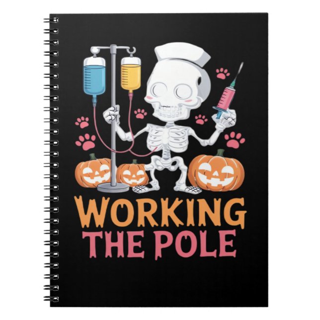 Halloween Nurse Skeleton Funny Joke Essential T-Sh Notebook (Front)
