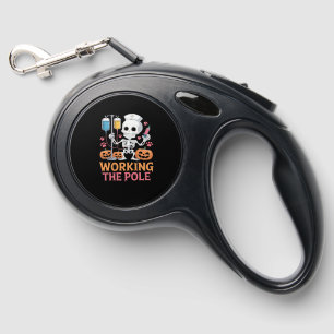 Halloween Nurse Skeleton Funny Joke Essential T-Sh Retractable Pet Leash