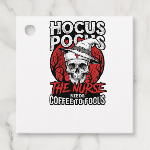Halloween Nurse Skull Coffee Focus Vintage Shirt D Favor Tags
