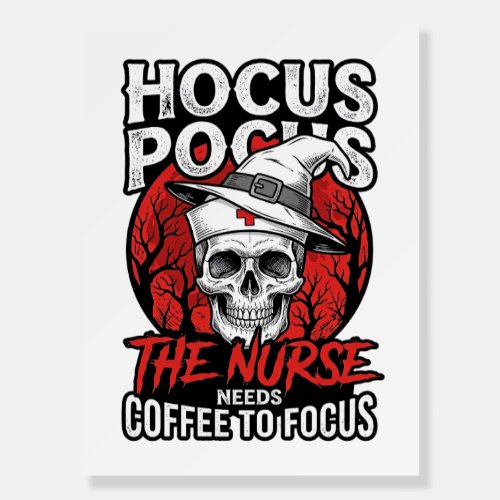 Halloween Nurse Skull Coffee Focus Vintage Shirt D Foam Board