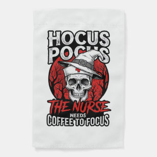 Halloween Nurse Skull Coffee Focus Vintage Shirt D Garden Flag