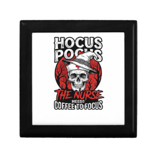 Halloween Nurse Skull Coffee Focus Vintage Shirt D Gift Box