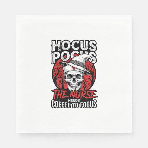 Halloween Nurse Skull Coffee Focus Vintage Shirt D Napkins