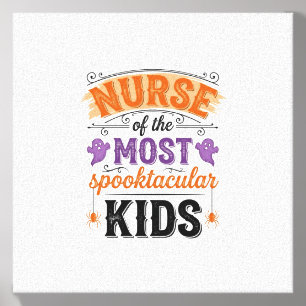 Halloween Nurse Spooktacular Kids Vintage Design_1 Canvas Photo Tile