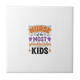 Halloween Nurse Spooktacular Kids Vintage Design_1 Ceramic Tile