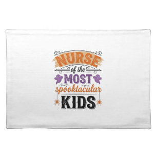 Halloween Nurse Spooktacular Kids Vintage Design_1 Cloth Placemat