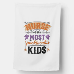 Halloween Nurse Spooktacular Kids Vintage Design_1 House Flag