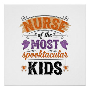 Halloween Nurse Spooktacular Kids Vintage Design_1 Poster