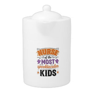 Halloween Nurse Spooktacular Kids Vintage Design_1 Teapot