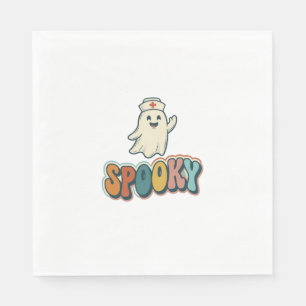 Halloween Nurse Spooky Ghost Retro Funny_1 Napkins