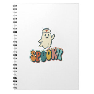 Halloween Nurse Spooky Ghost Retro Funny_1 Notebook
