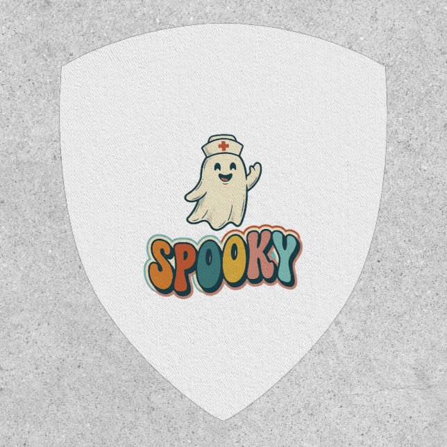 Halloween Nurse Spooky Ghost Retro Funny_1 Patch (Front)