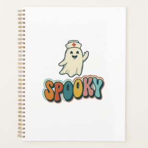 Halloween Nurse Spooky Ghost Retro Funny_1 Planner
