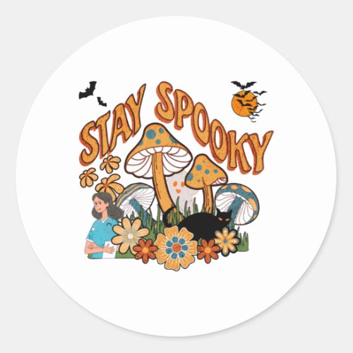 Halloween Nurse Stay Spooky   Classic Round Sticker